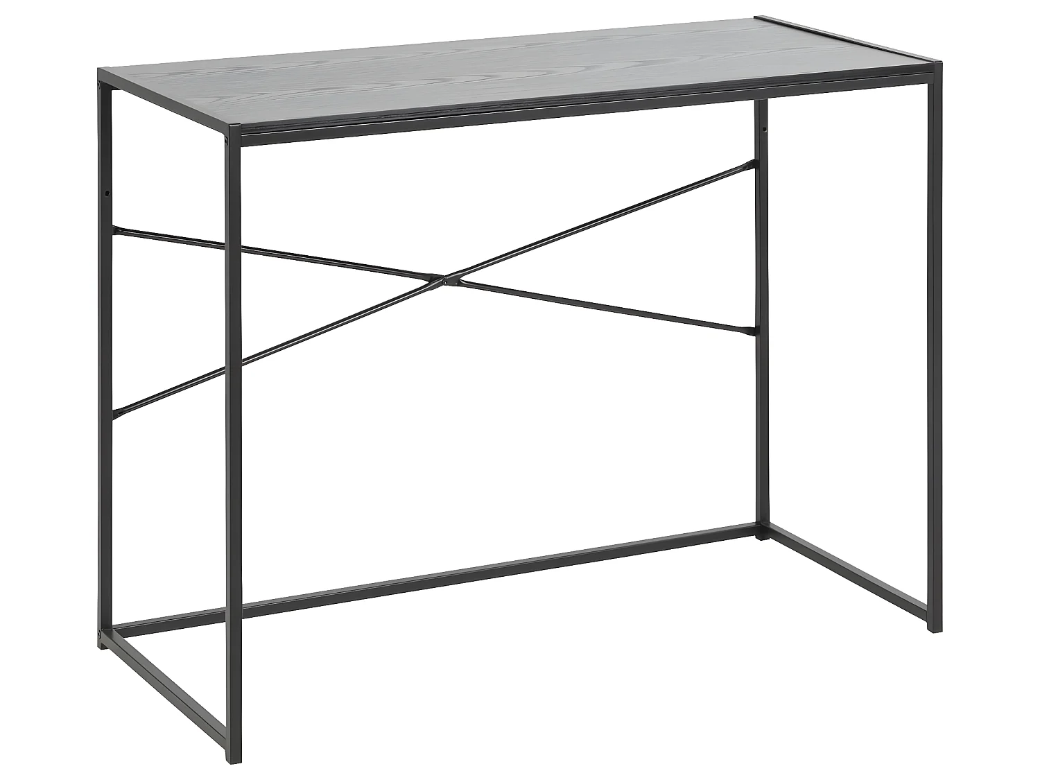 Sea Schreibtisch schwarz Esche Dekor, Metall schwarz.