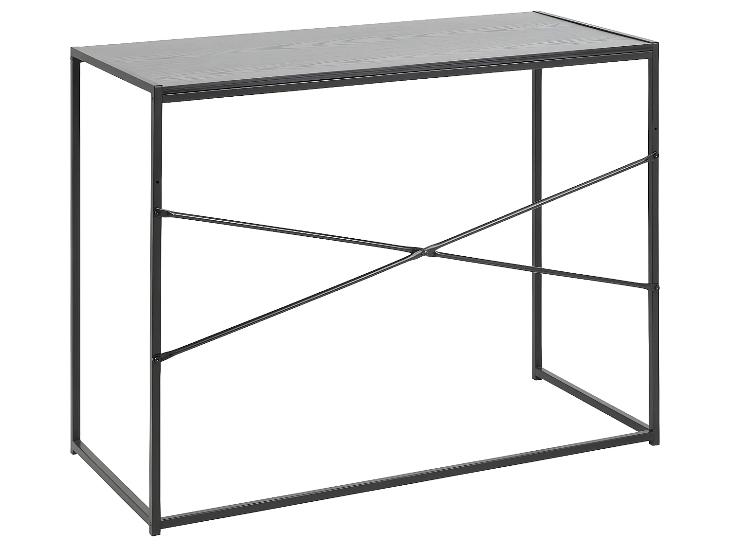 Sea Schreibtisch schwarz Esche Dekor, Metall schwarz.