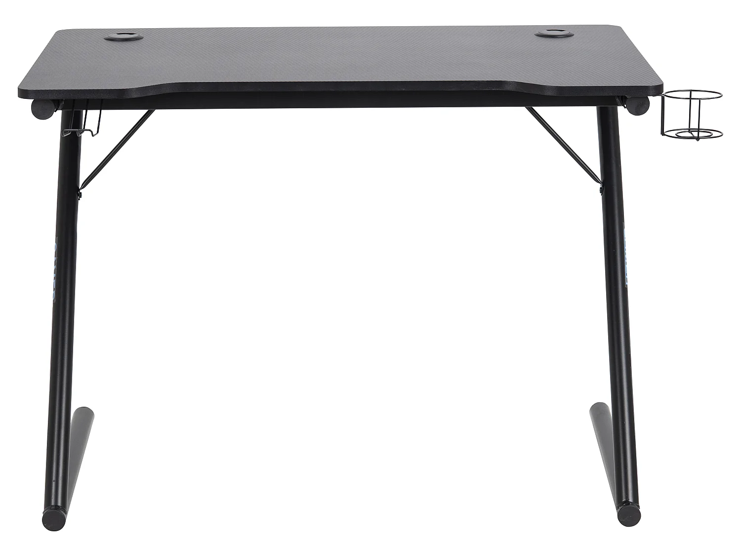 Trops Bureau pour gamer avec porte-gobelet, noir.
