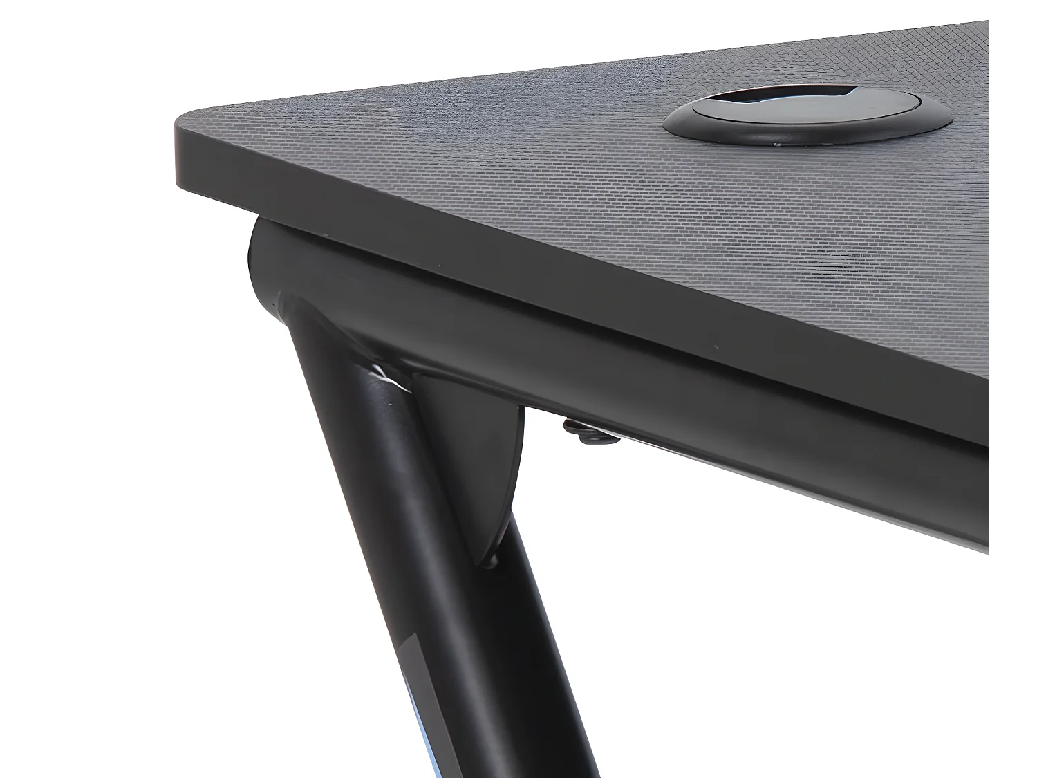 Trops Bureau pour gamer avec porte-gobelet, noir.