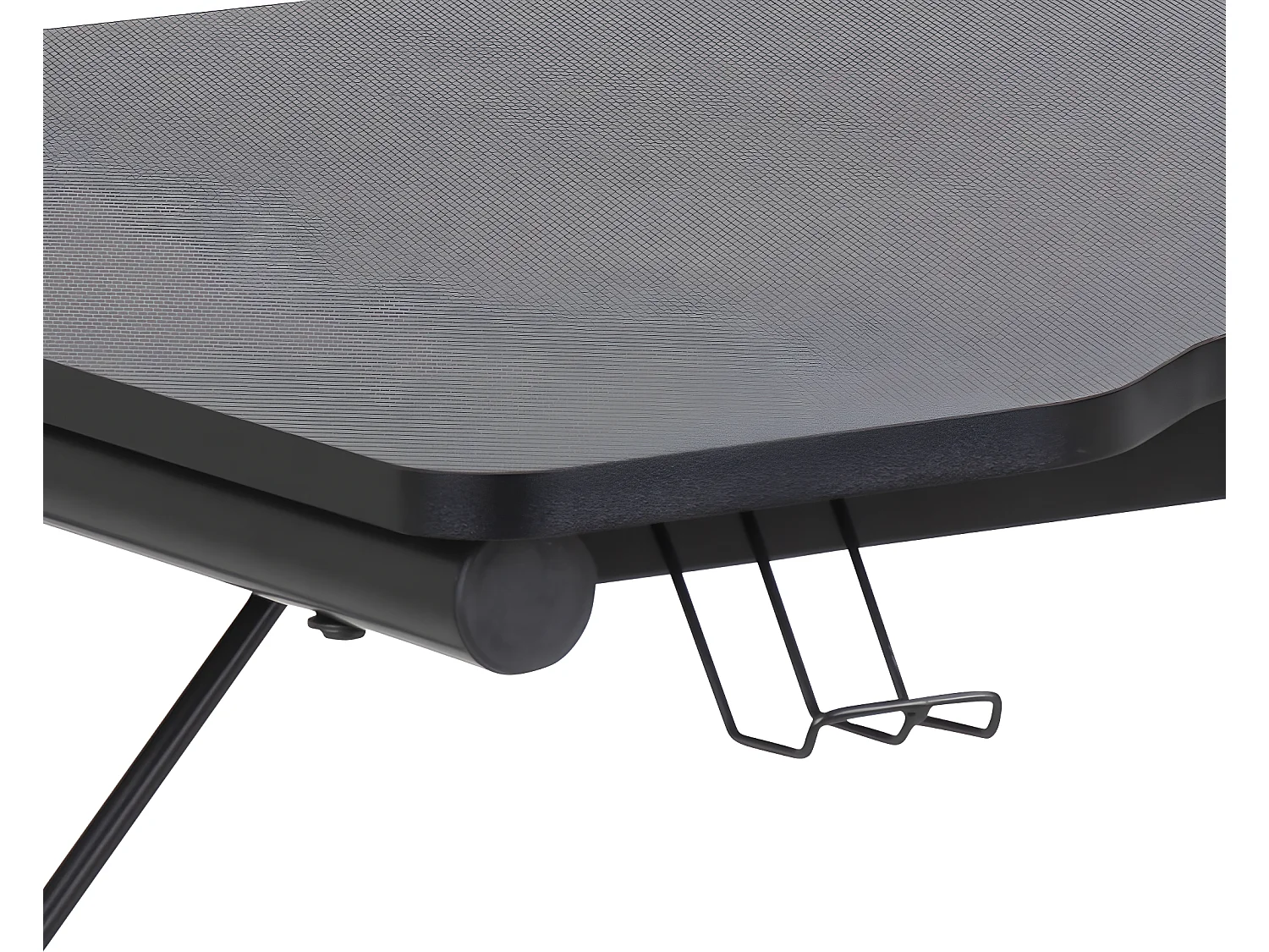 Trops Bureau pour gamer avec porte-gobelet, noir.