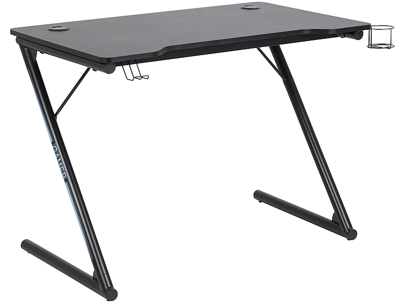 Escritorio Trops para gamer con portavasos color negro.