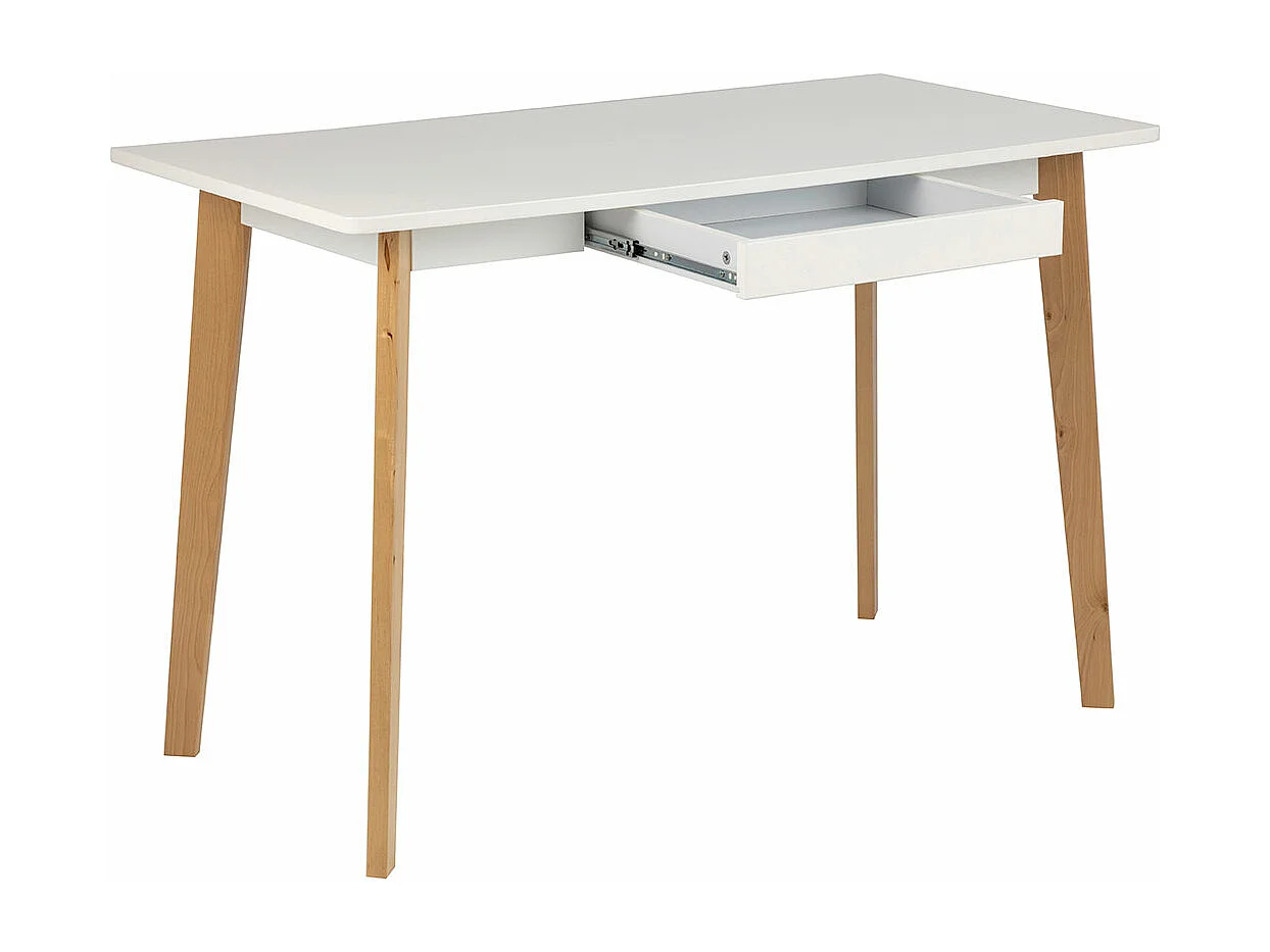 Raven Bureau avec 1 tiroir, blanc.