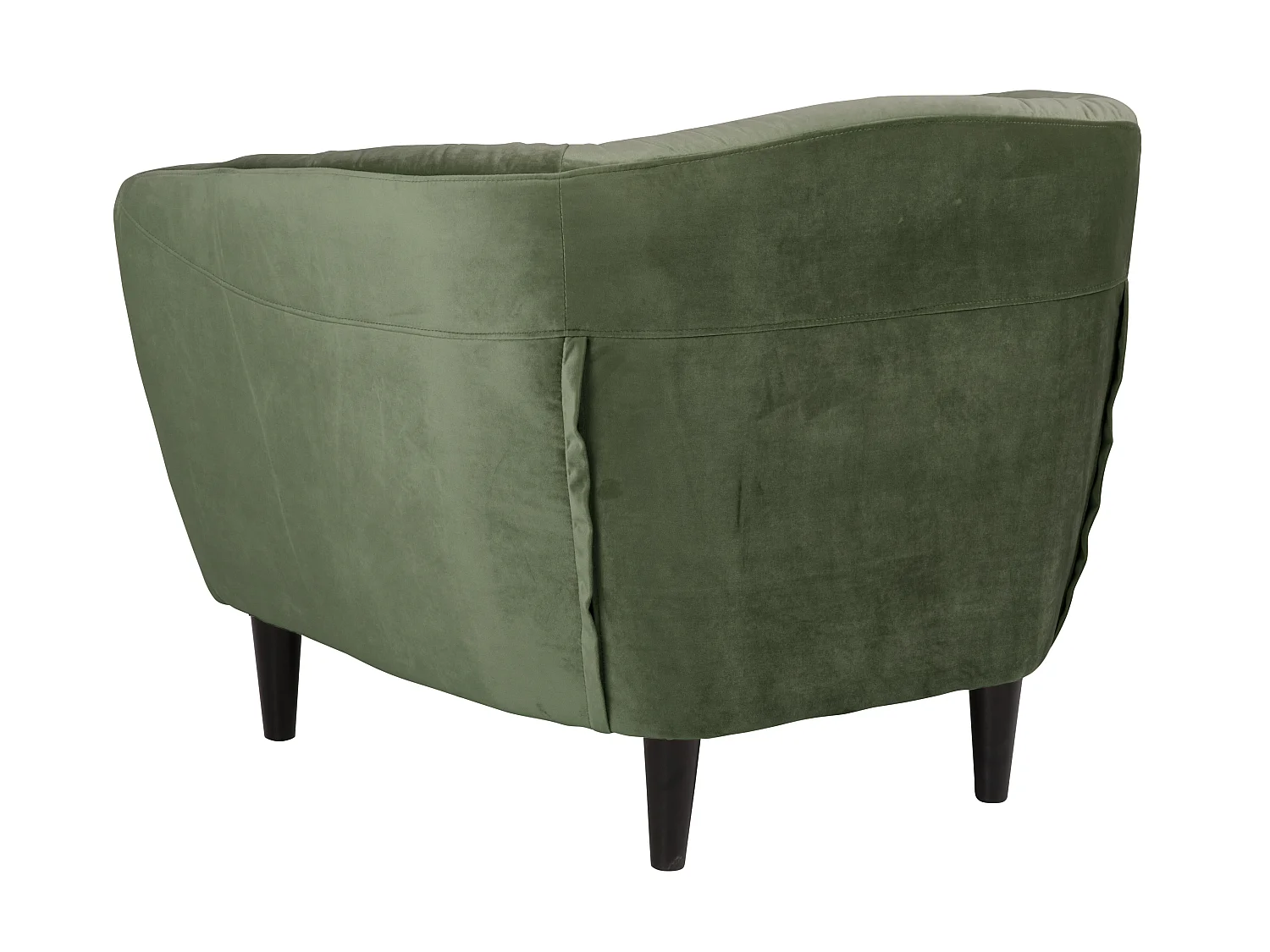 Rita fauteuil bosgroen, rubberhout zwart.