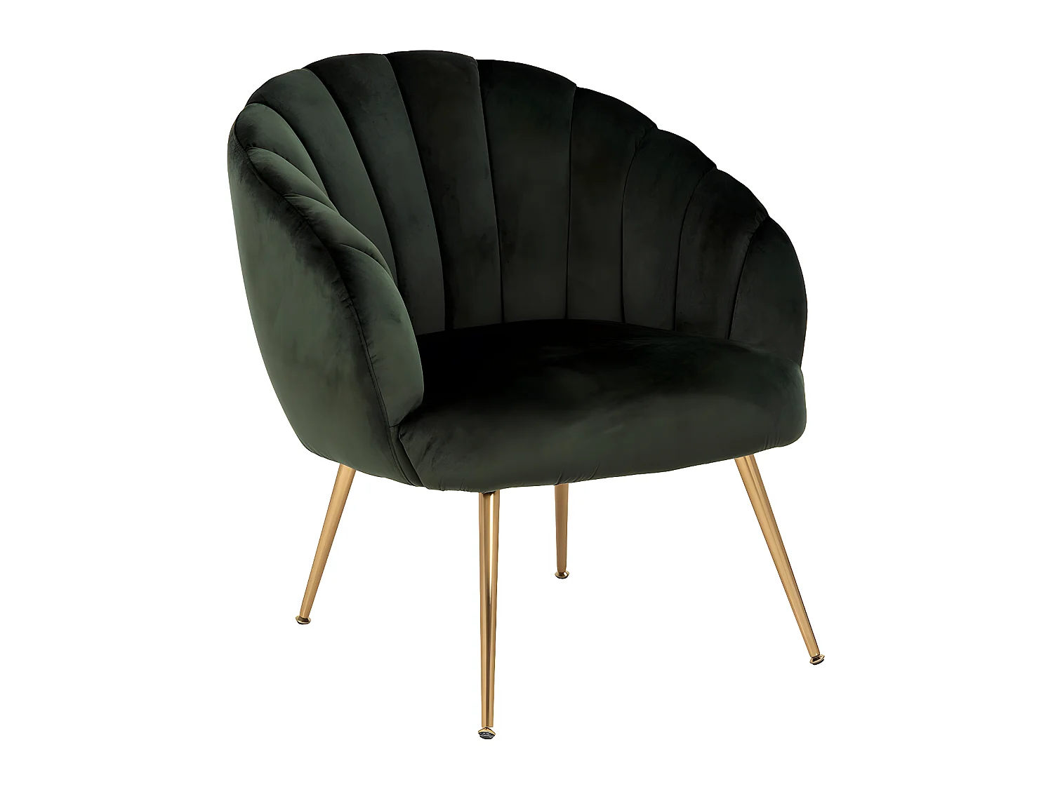 Daniella Fauteuil lounge, vert, couleur laiton.
