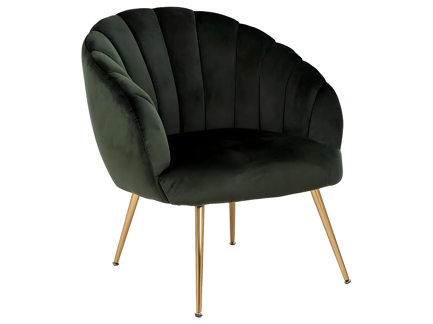 Daniella Fauteuil lounge, vert, couleur laiton.