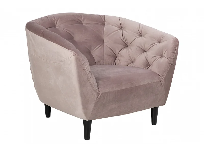 Rian Fauteuil rose avec des pieds noirs.