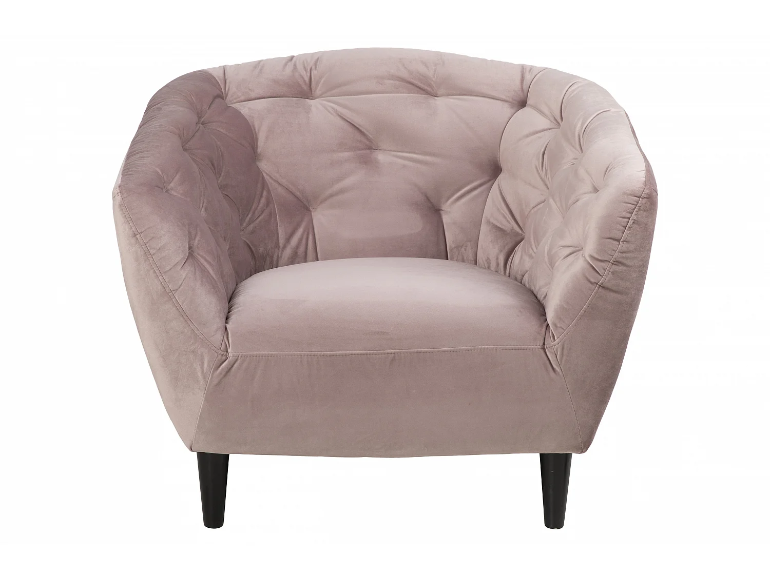 Rian Fauteuil rose avec des pieds noirs.