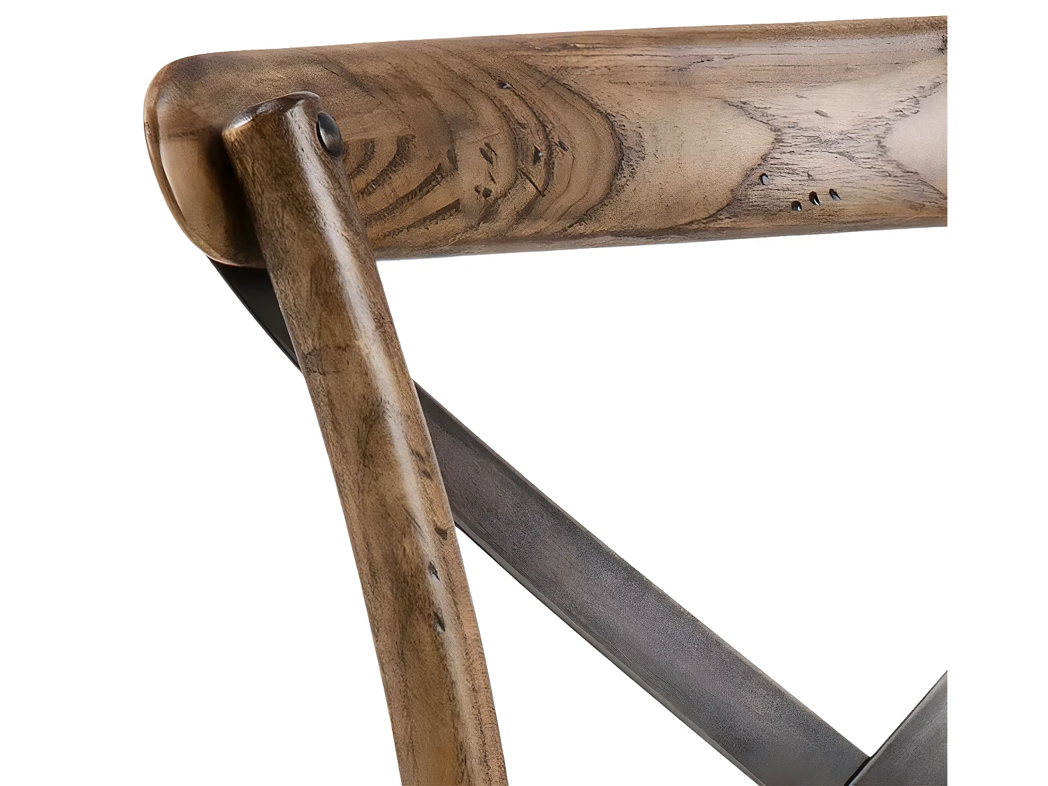 Viby Chaise de salle à manger en rotin, noir, brun antique.