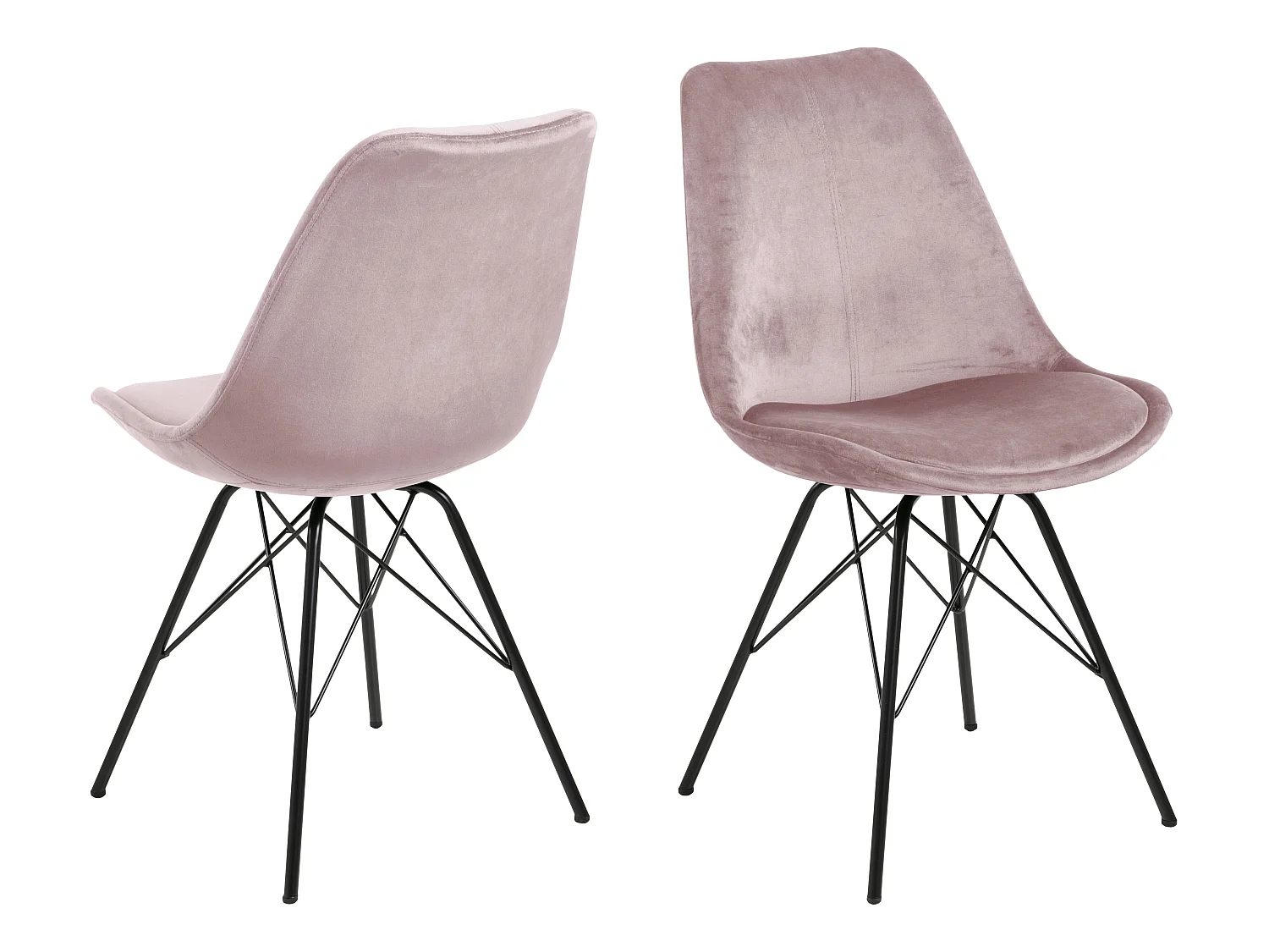 Erin Chaise de salle à manger, vieux rose, noir.