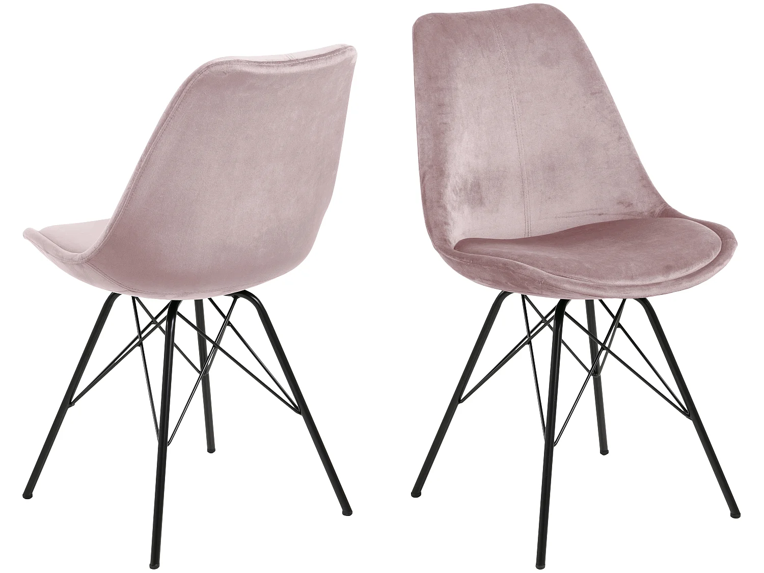 Erin Chaise de salle à manger, vieux rose, noir.