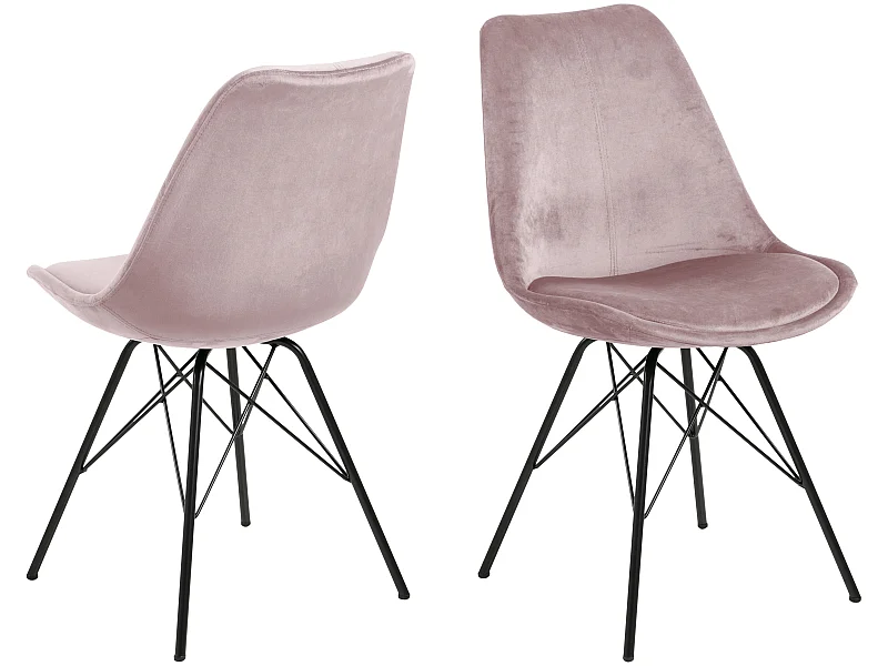Erin eetkamerstoel dusty rose, zwart.