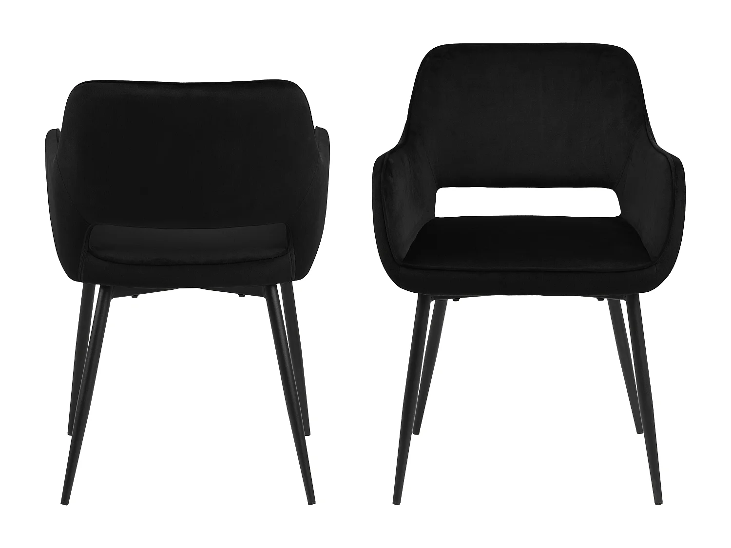 Ranja Chaise de salle à manger avec accoudoirs, noir.