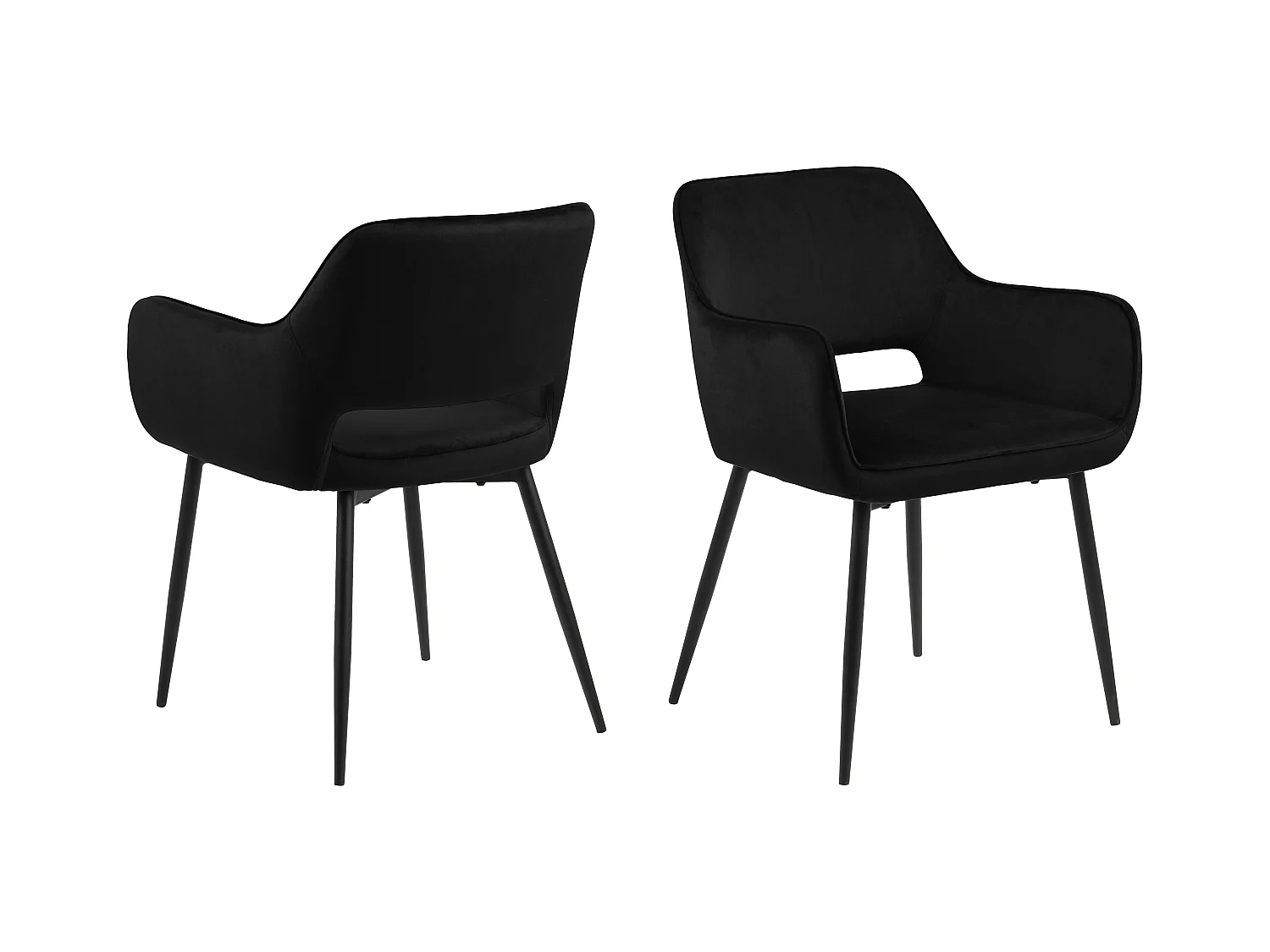 Ranja Chaise de salle à manger avec accoudoirs, noir.