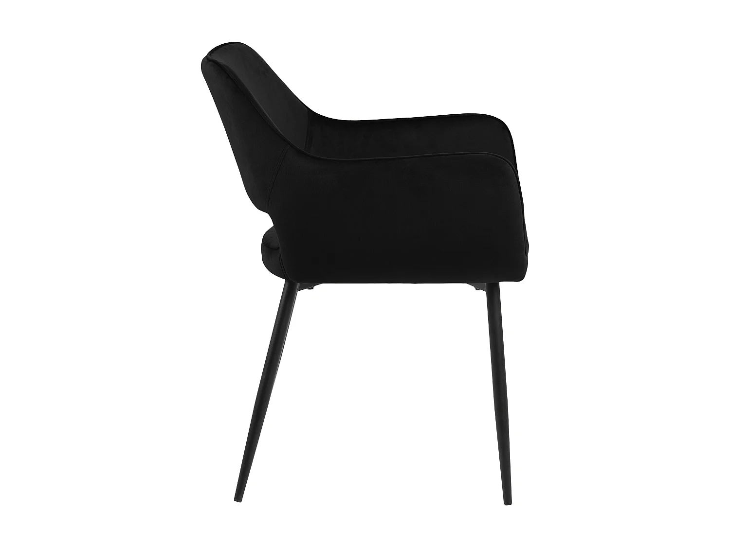 Ranja Chaise de salle à manger avec accoudoirs, noir.