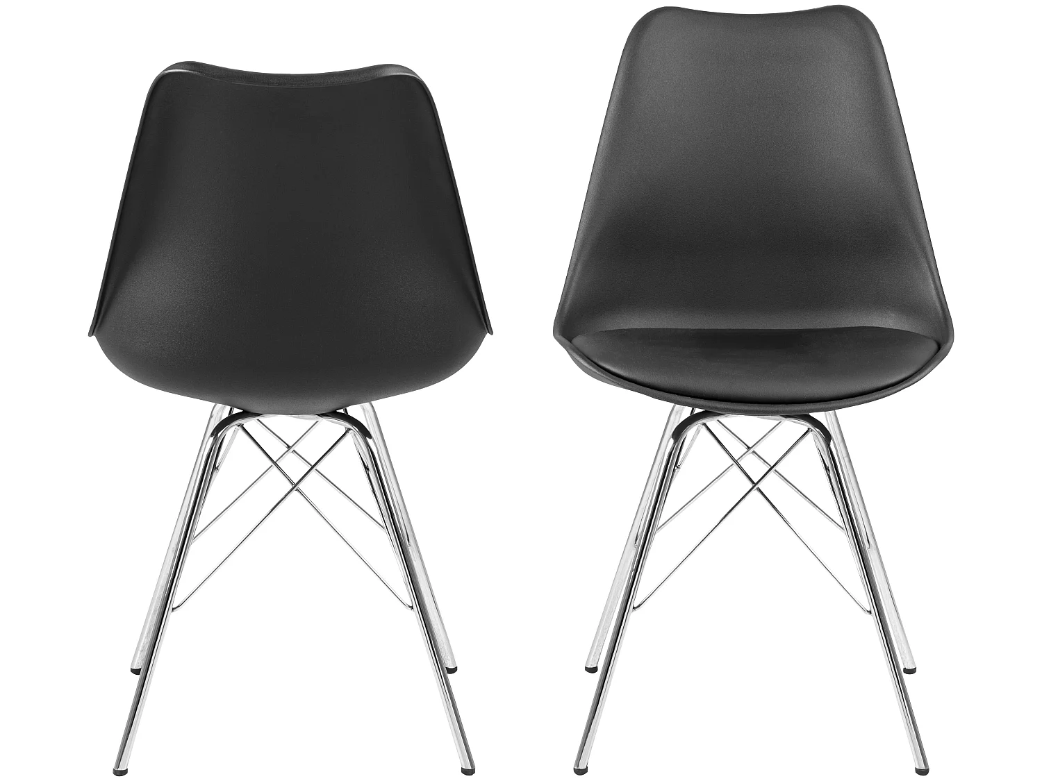 Erin Esszimmerstuhl schwarz, Chrom.