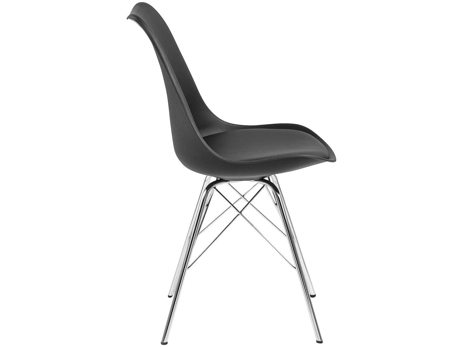 Erin Esszimmerstuhl schwarz, Chrom.
