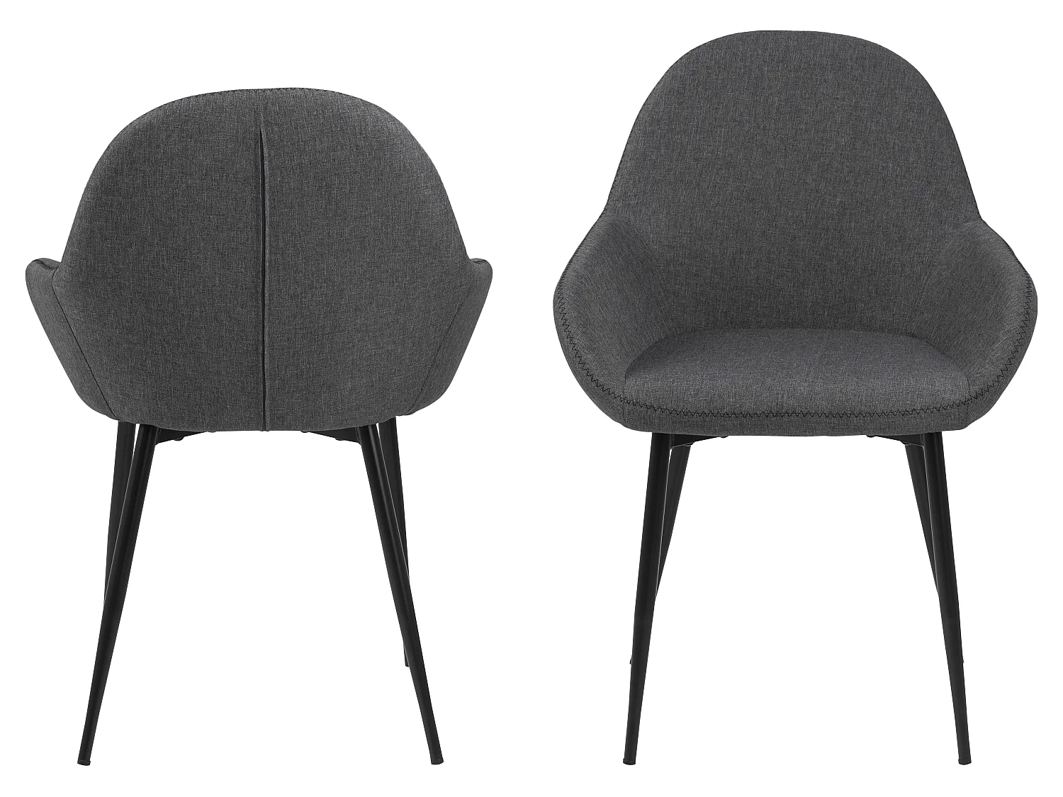 Chris Chaise de salle à manger avec accoudoirs, gris.