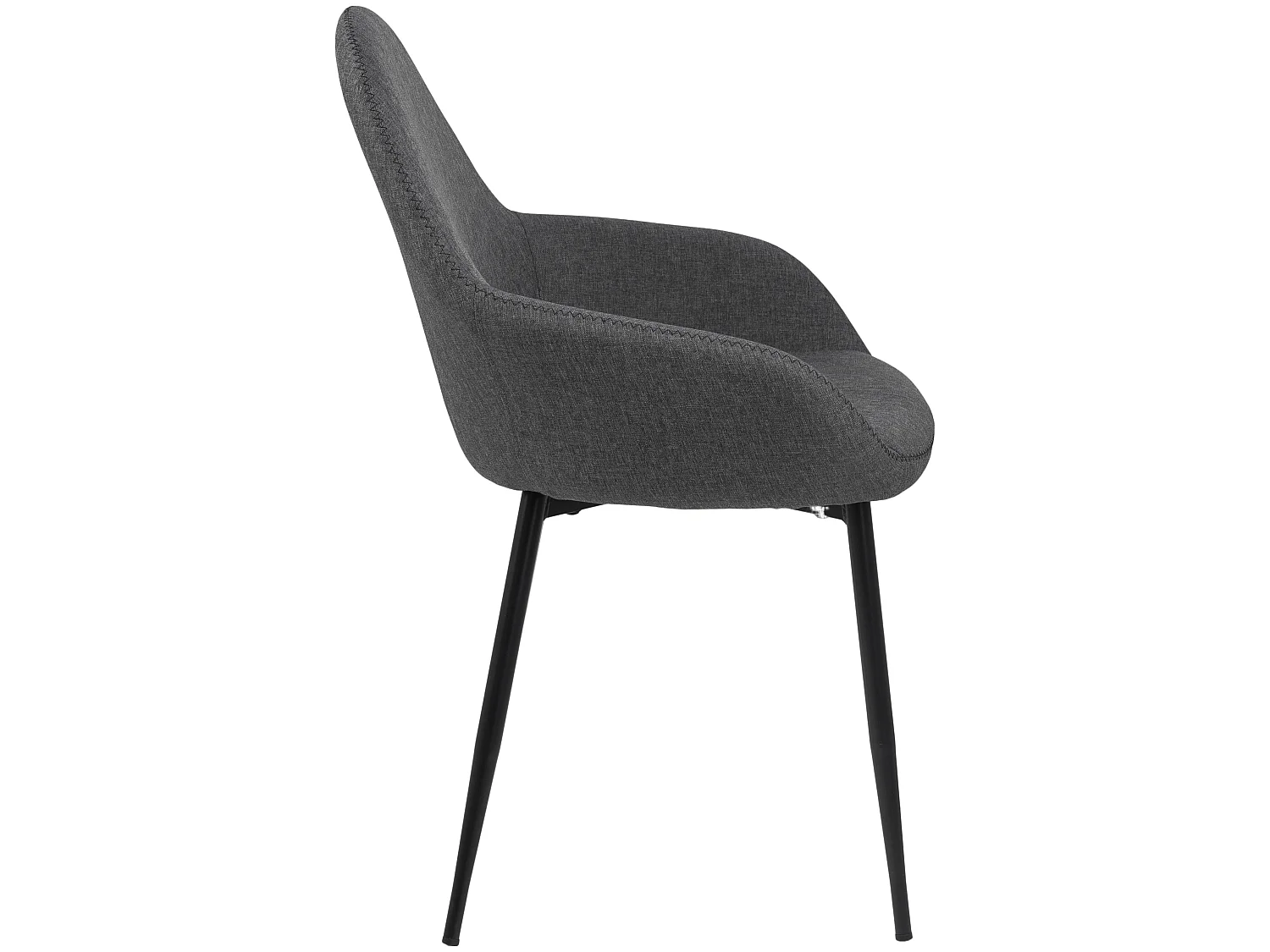 Chris Chaise de salle à manger avec accoudoirs, gris.