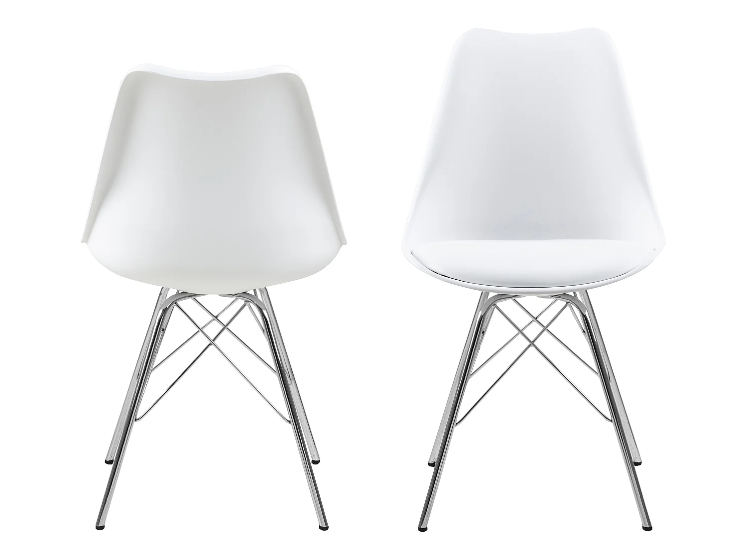 Erin Chaise de salle à manger, blanc, chrome.