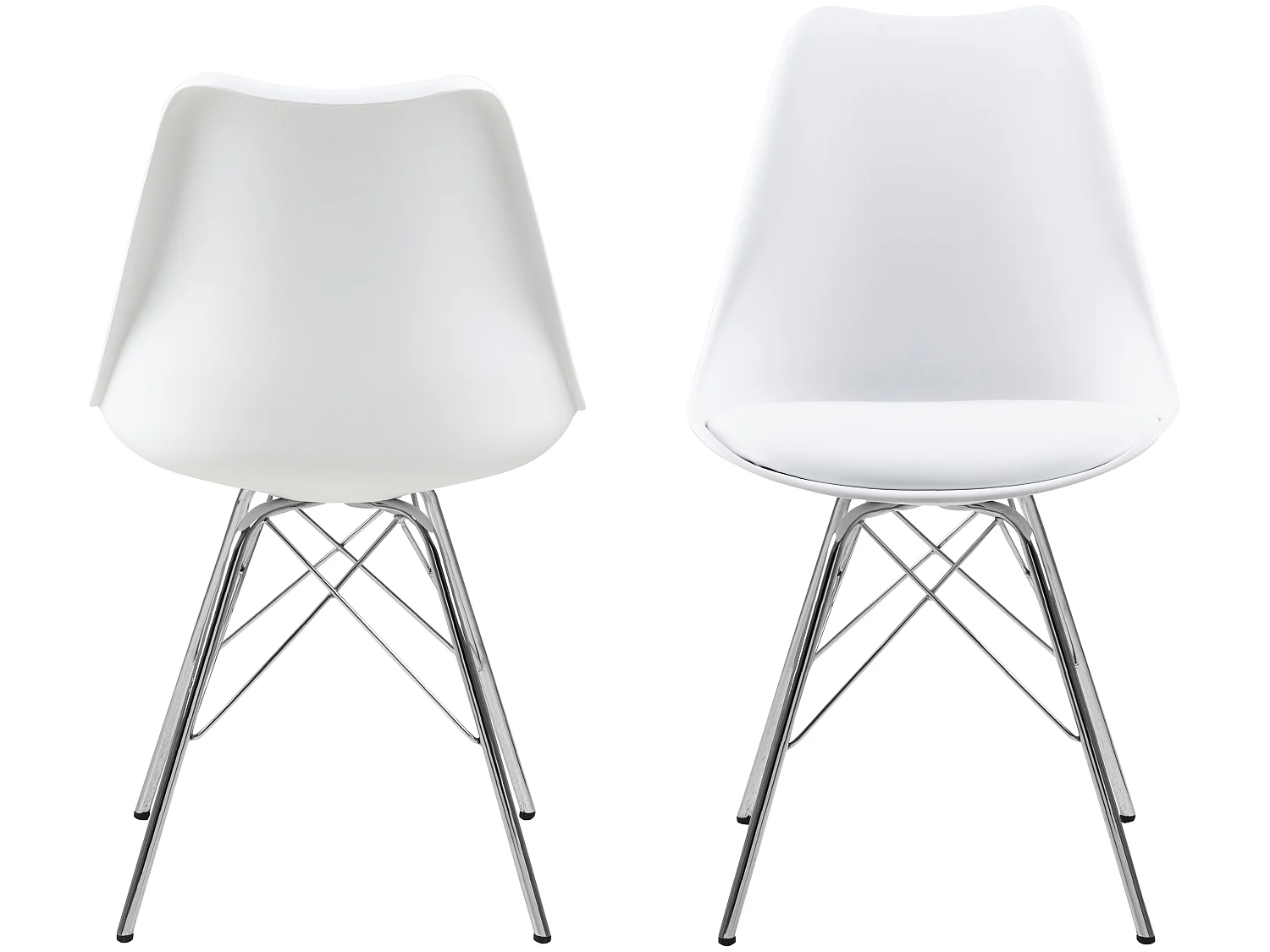 Erin Chaise de salle à manger, blanc, chrome.