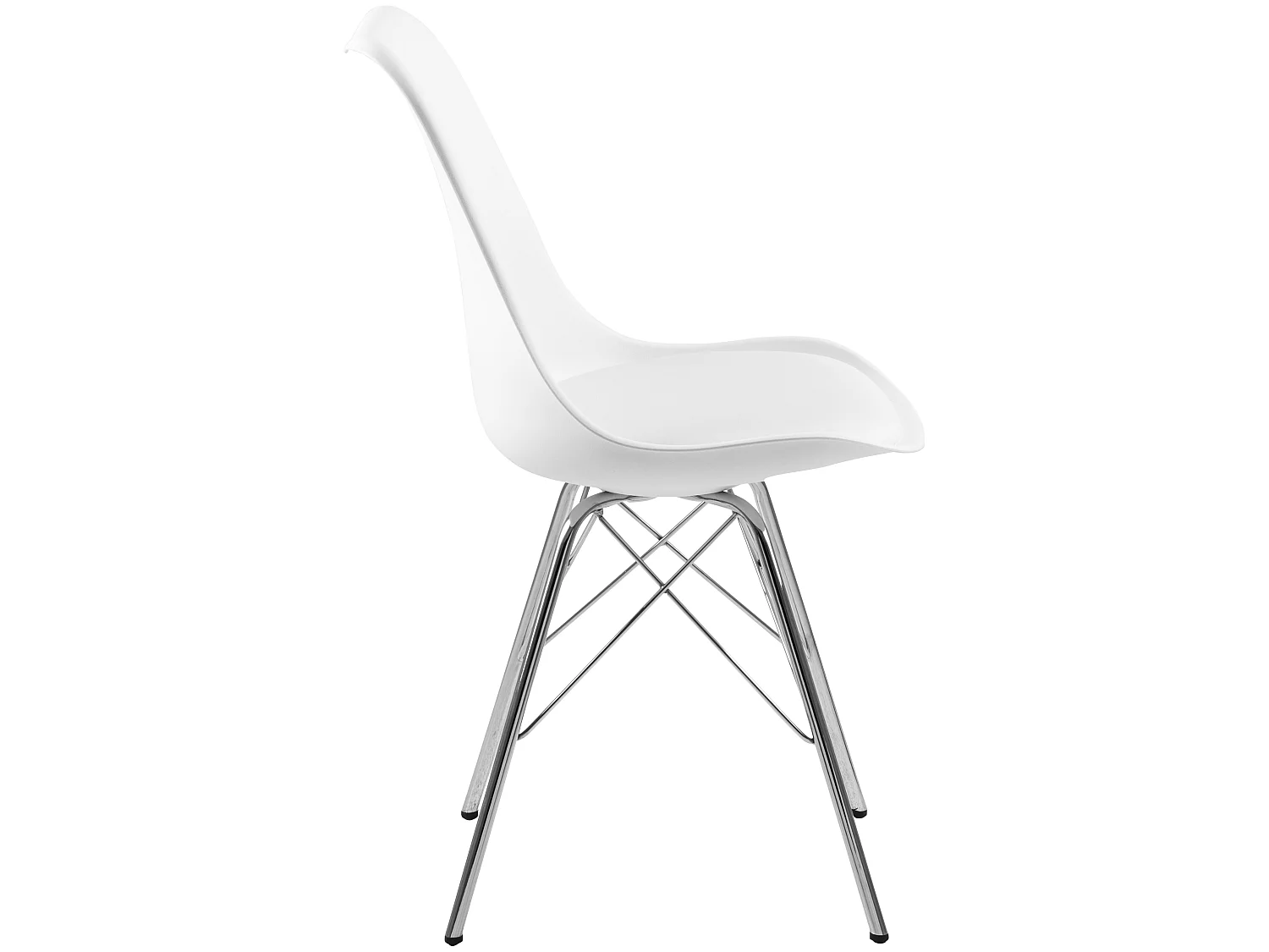 Erin Chaise de salle à manger, blanc, chrome.