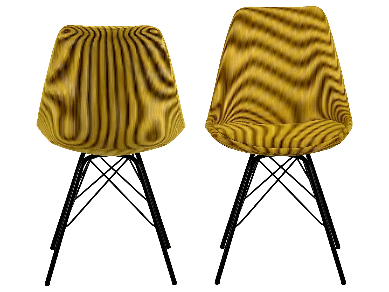 Eris Esszimmerstuhl samt gelb.