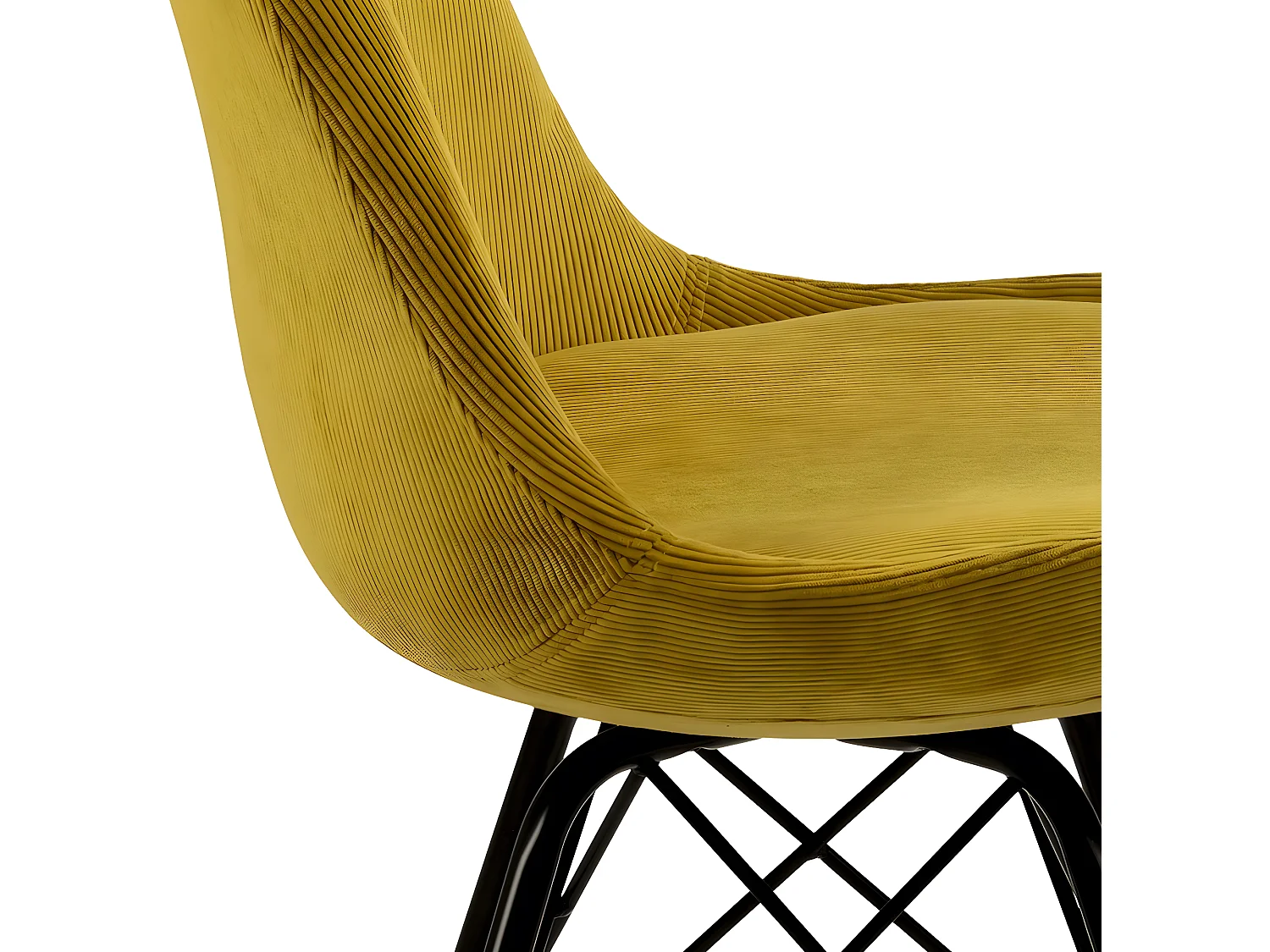 Eris eetkamerstoel fluweel geel.