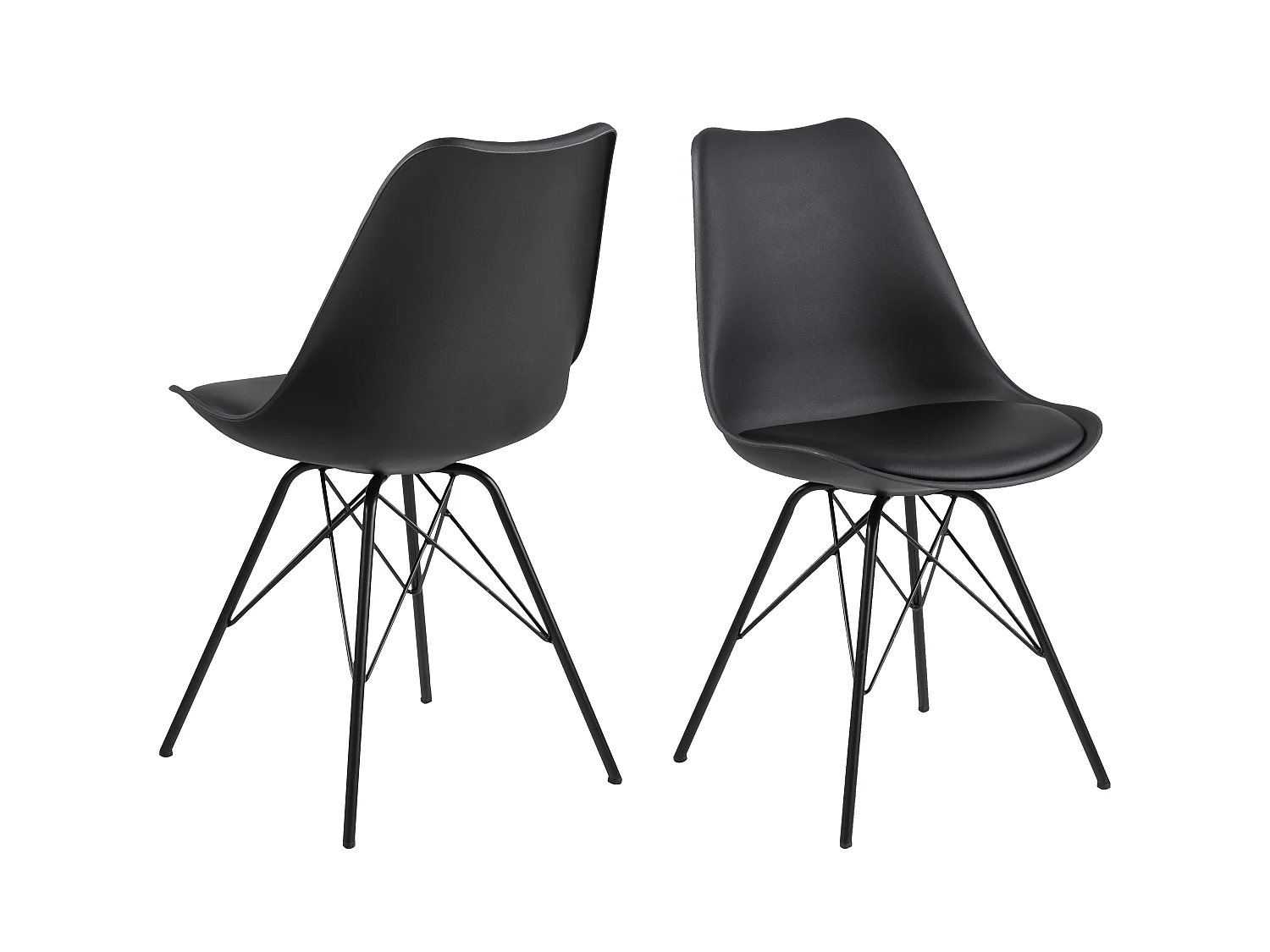 Erin Chaise de salle à manger, noir, métal noir.
