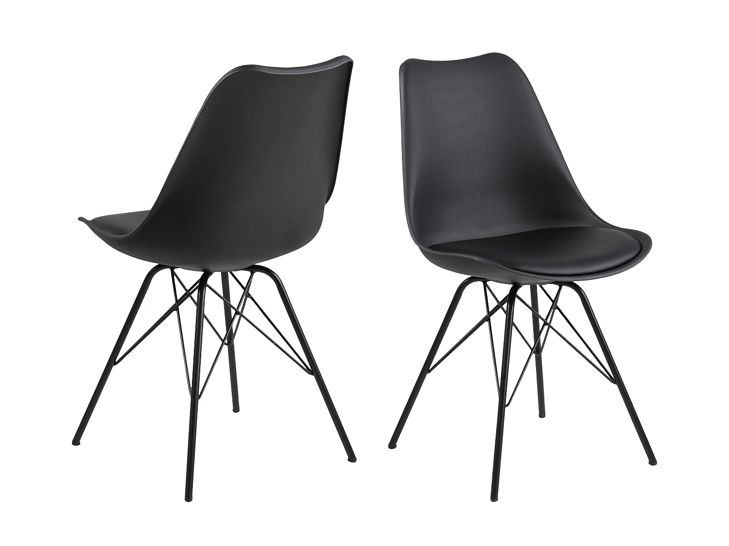 Erin Esszimmerstuhl schwarz, Metall schwarz.