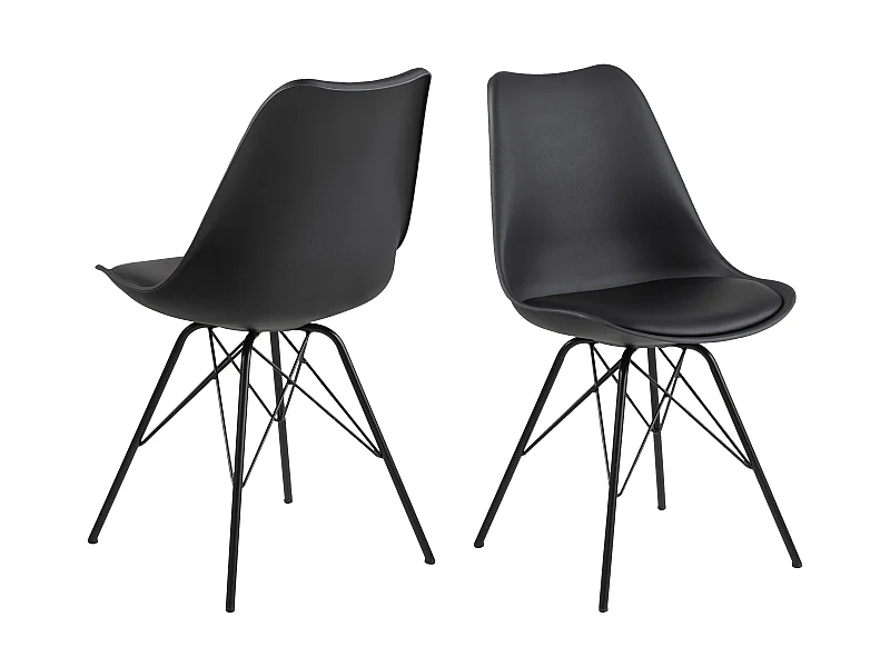 Erin Esszimmerstuhl schwarz, Metall schwarz.