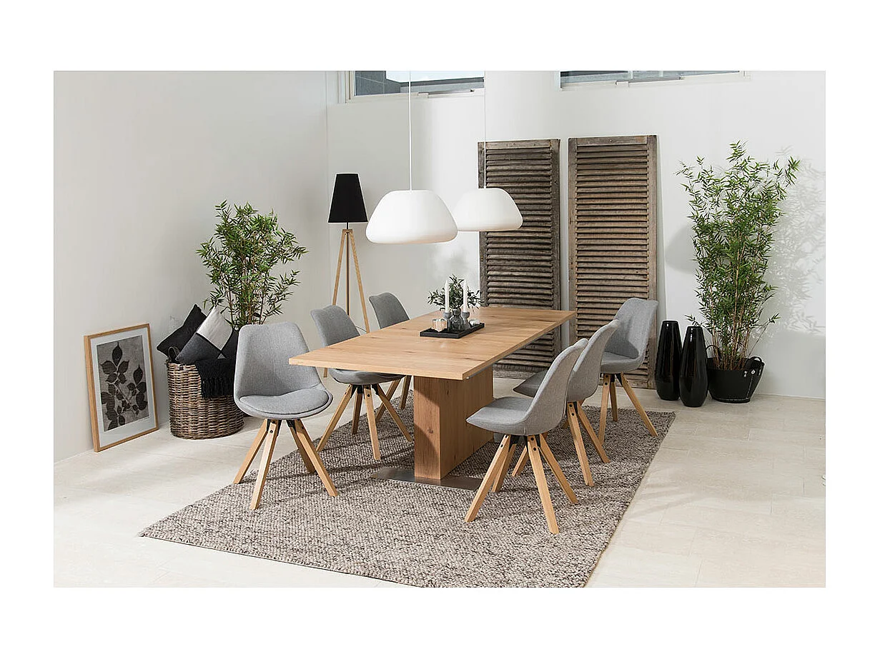 Dima chaise de salle à manger tissu gris.