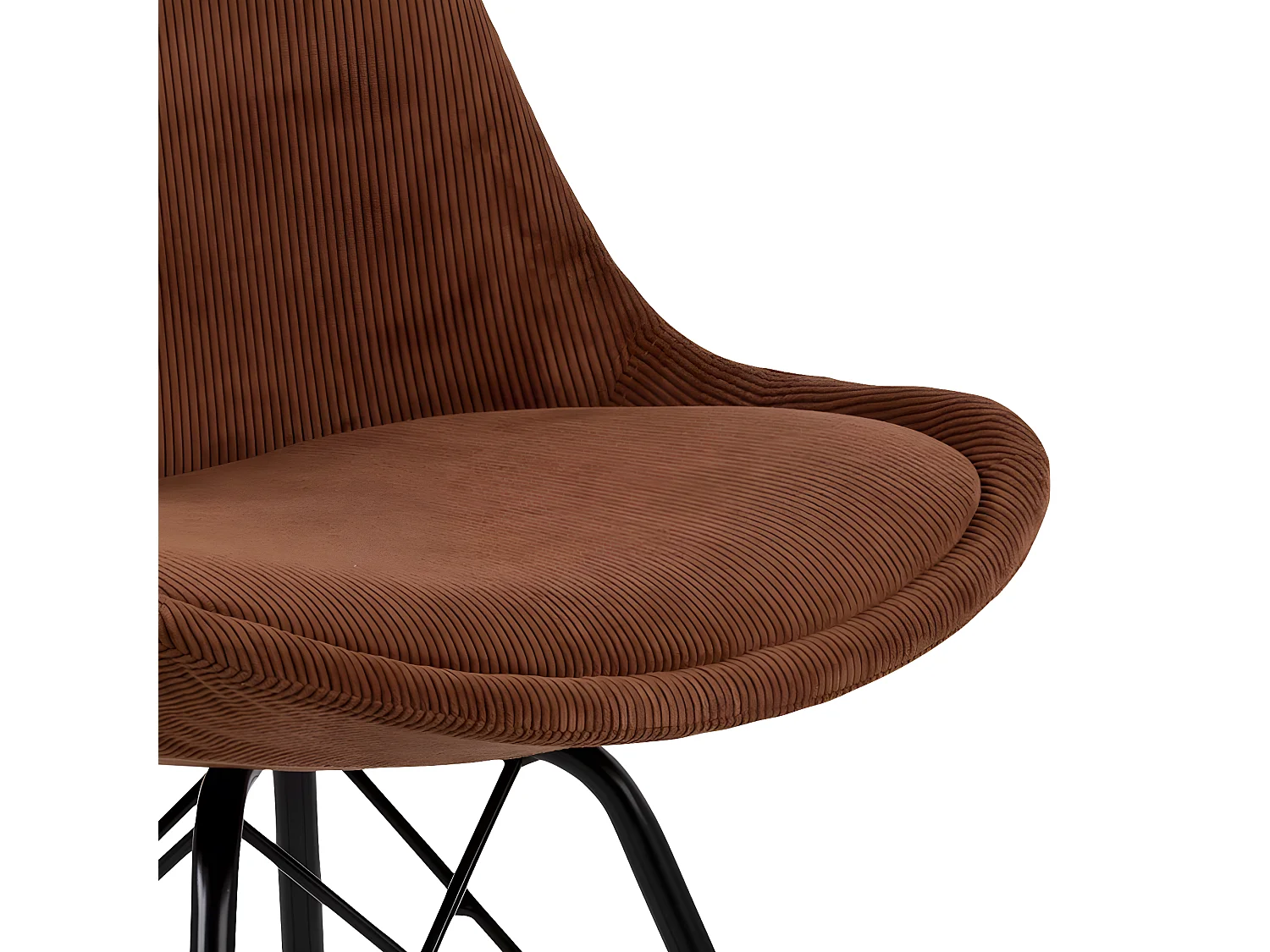 Eris Chaise de salle à manger en velours orange.