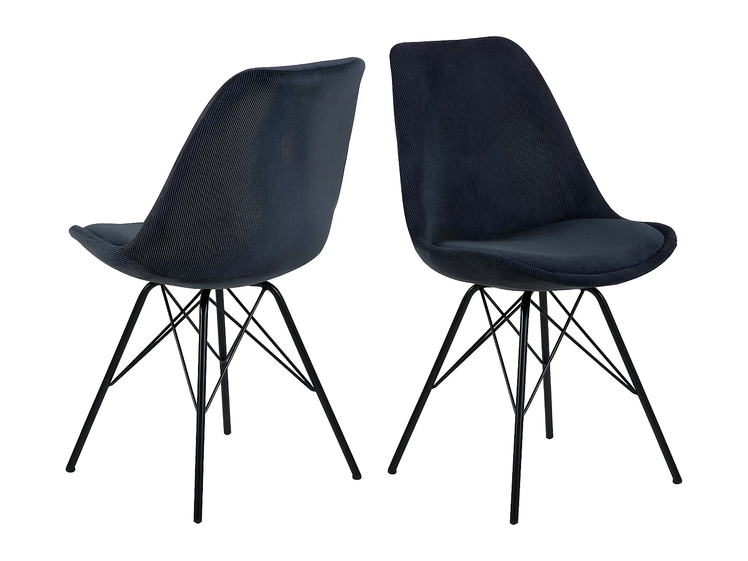 Eris Chaise de salle à manger en velours gris anthracite.