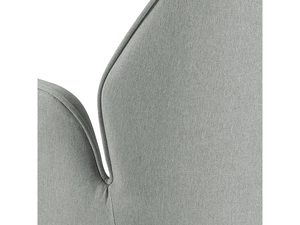 Aura eetkamerstoel eiken poten, met armsteunen en rugleuning lichtgrijs.