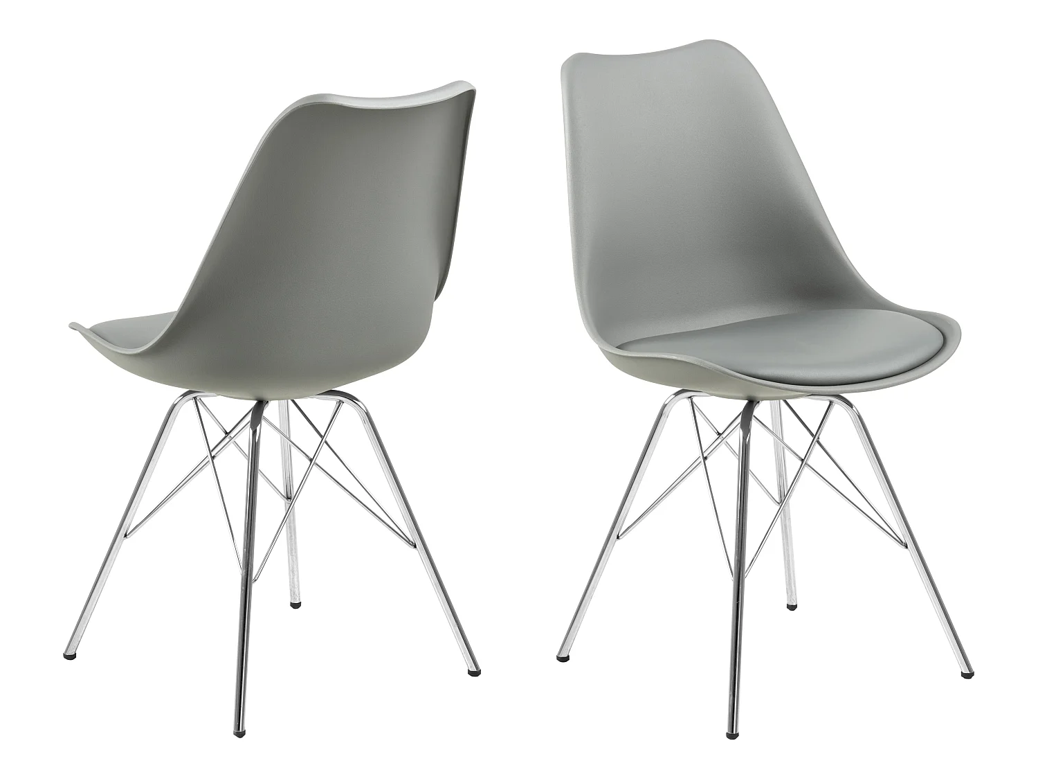 Erin Chaise de salle à manger, gris, chrome.