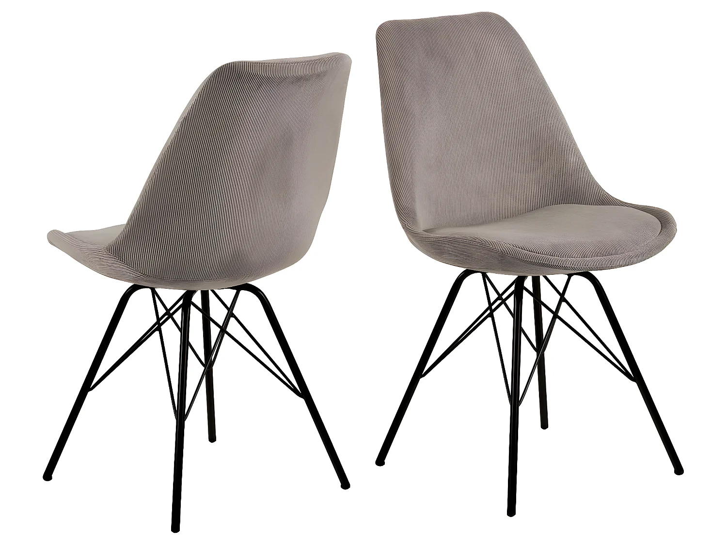 Eris Chaise de salle à manger en velours beige.