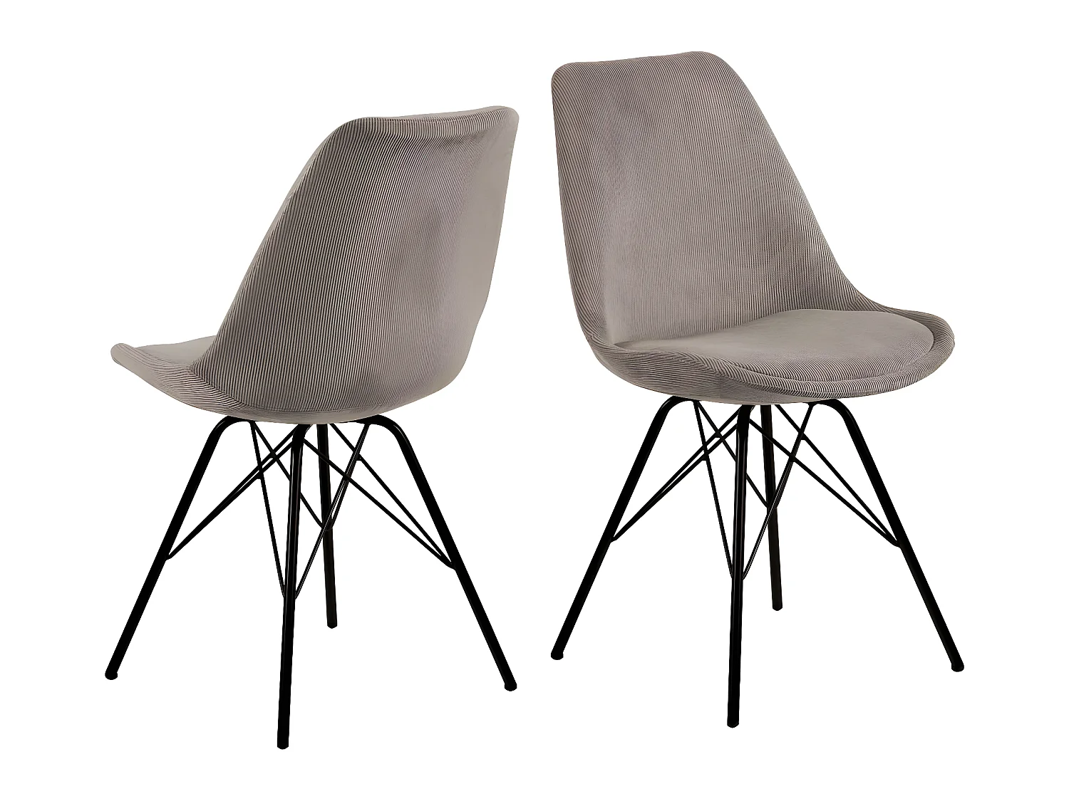 Eris Chaise de salle à manger en velours beige.