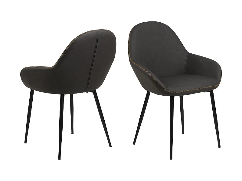 Chris Chaise de salle à manger avec accoudoirs, gris.