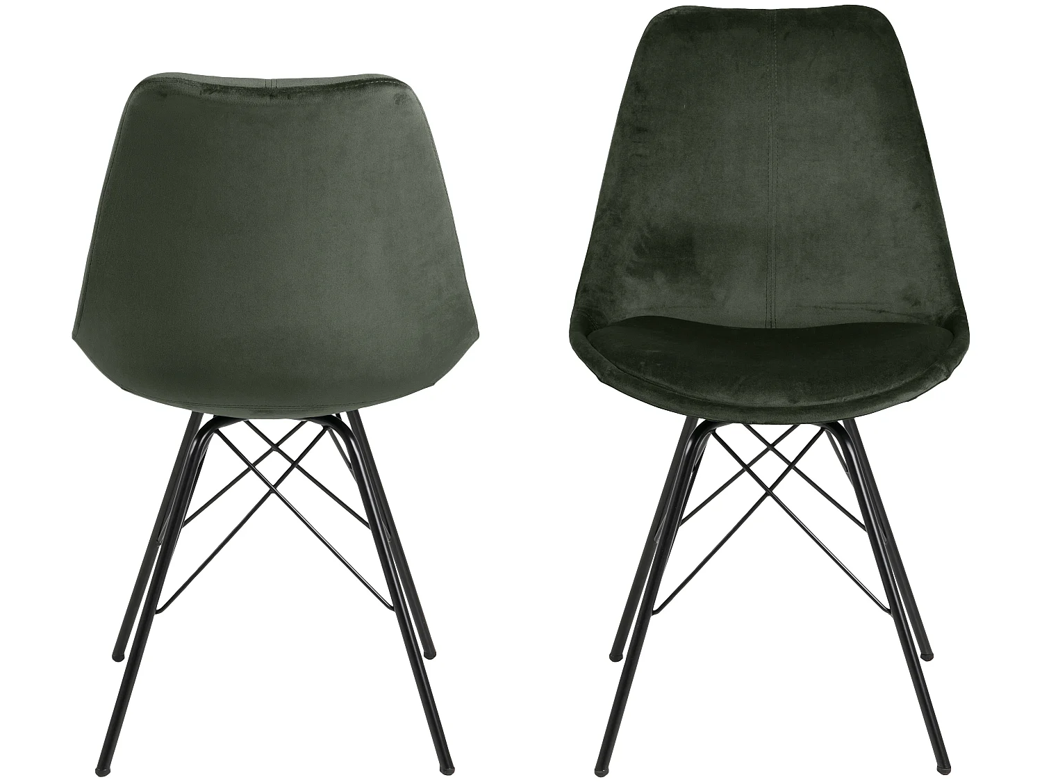 Erin eetkamerstoel bosgroen, zwart.