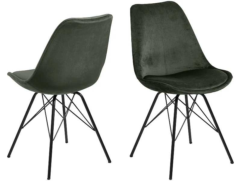 Erin Chaise de salle à manger, vert sapin, noir.