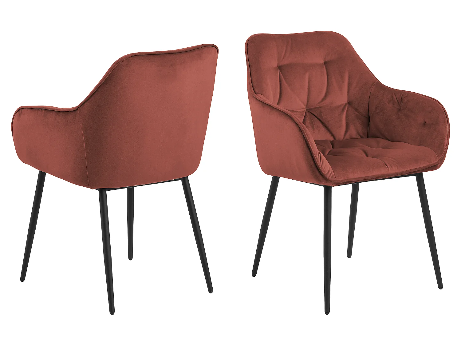 Bruks Chaise de salle à manger avec accoudoirs, rouge.