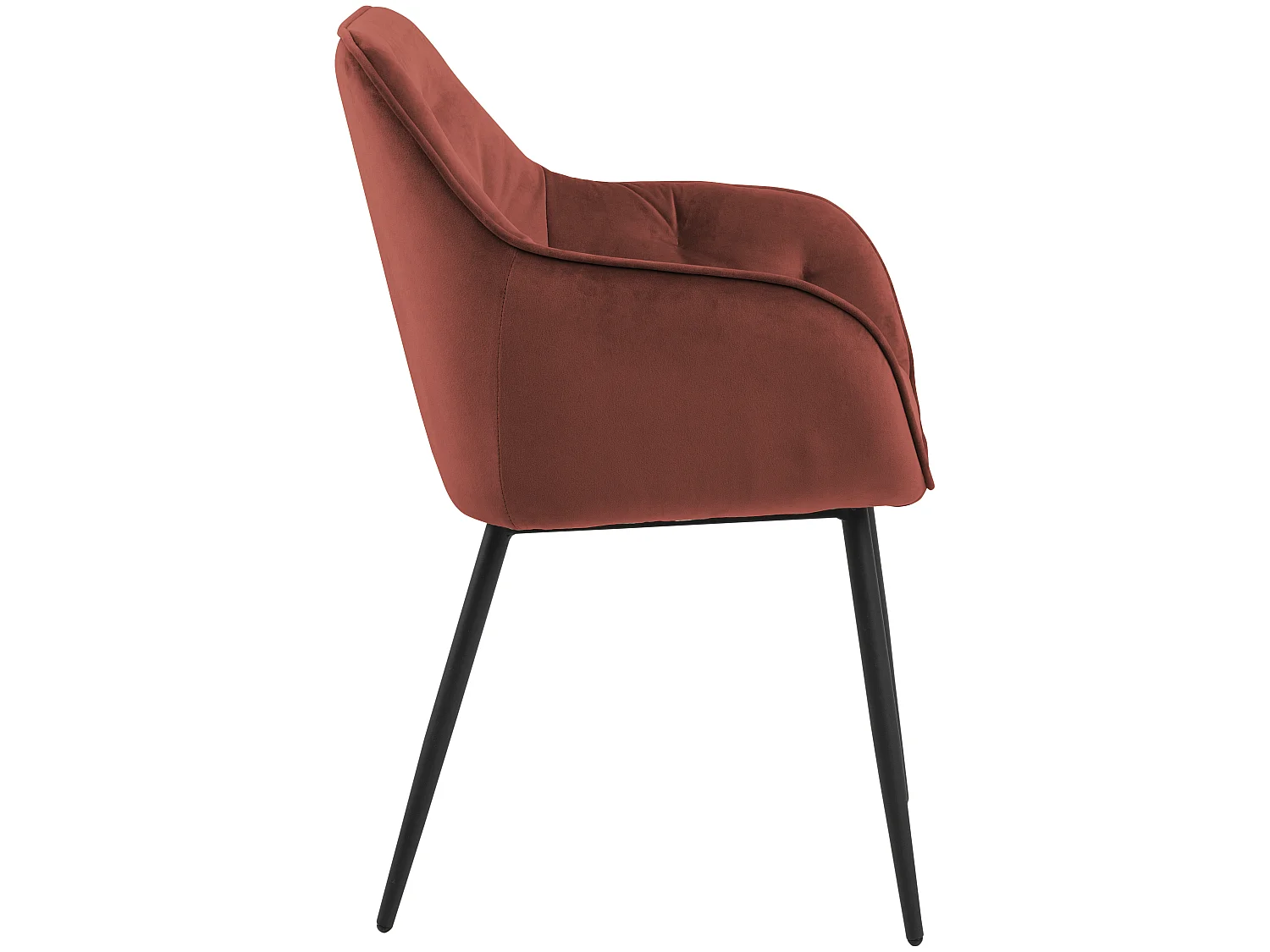 Bruks Chaise de salle à manger avec accoudoirs, rouge.