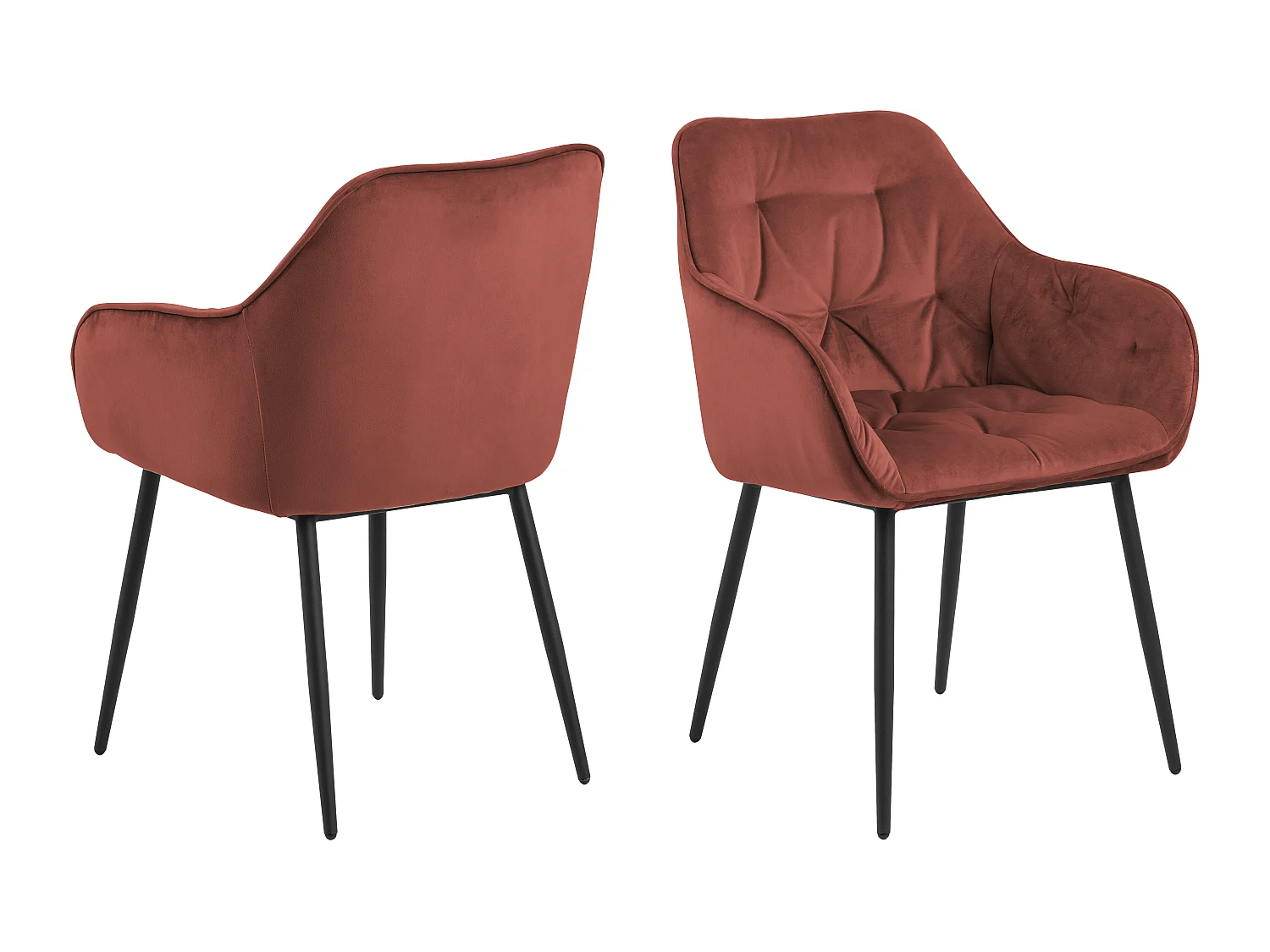 Silla de comedor usada con reposabrazos rojos.