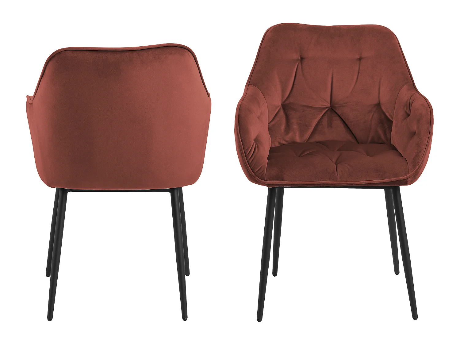 Bruks eetkamerstoel met armleuningen rood.