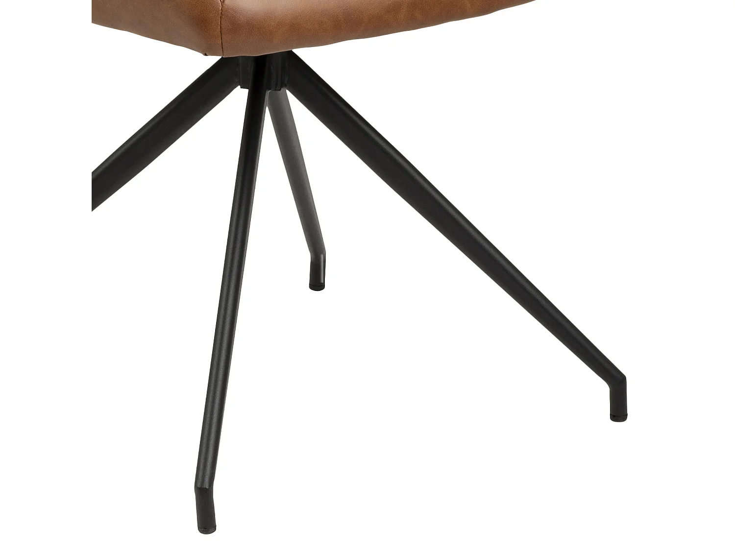 Nadine Esszimmerstuhl mit Drehfuß, cognac PU Kunstleder, Metall schwarz.