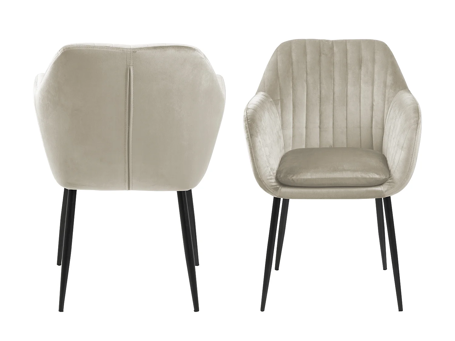 Emilia Esszimmerstuhl mit Armlehnen, Velour braun.