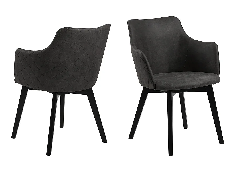 Bea Chaise de salle à manger avec accoudoirs, gris.