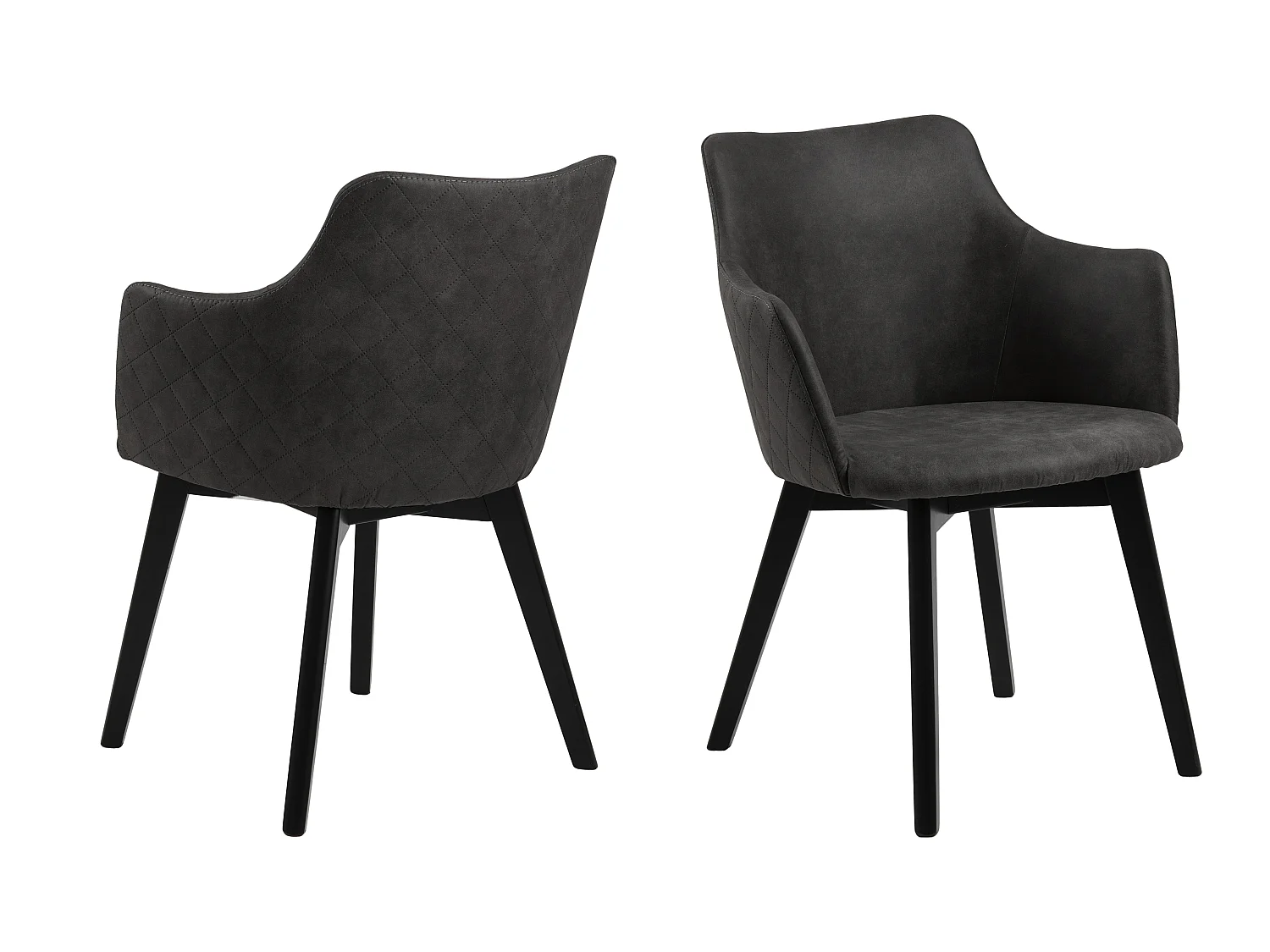 Bea Chaise de salle à manger avec accoudoirs, gris.