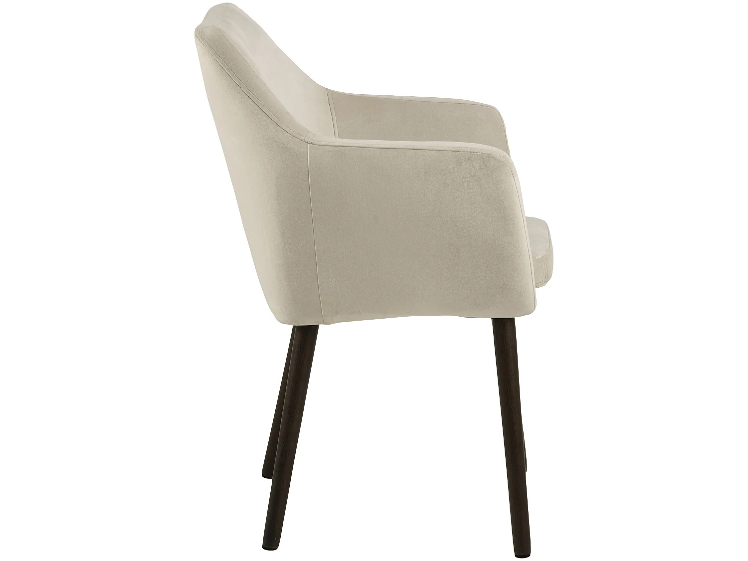 Nora Chaise de salle à manger avec accoudoirs en velours, brun.